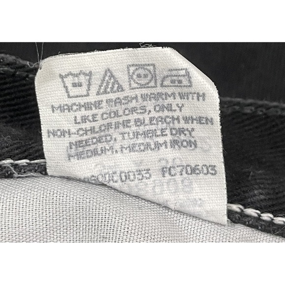 VTG Lee MR Jeans Men 30x35 34x36 Tag Black Thick Denim Straight Zip  Made in USA - Picture 4 of 10